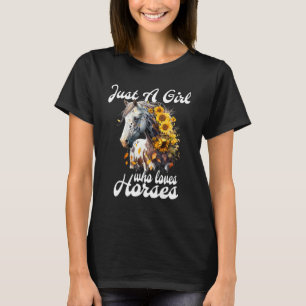 Nur ein Mädchen, das Pferde Reiten Liebt Süßes Pfe T-Shirt