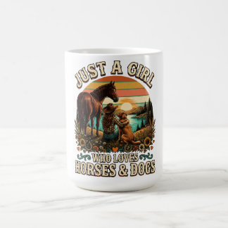Nur ein Mädchen, das Pferde und Hunde liebt Kaffeetasse