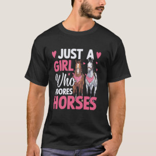 Nur ein Mädchen, das Pferde vergöttert Reitsport R T-Shirt