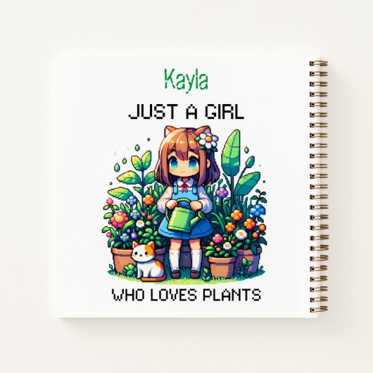 Nur ein Mädchen, das Pflanze Liebe, Personalisiert Notizblock (Rückseite)