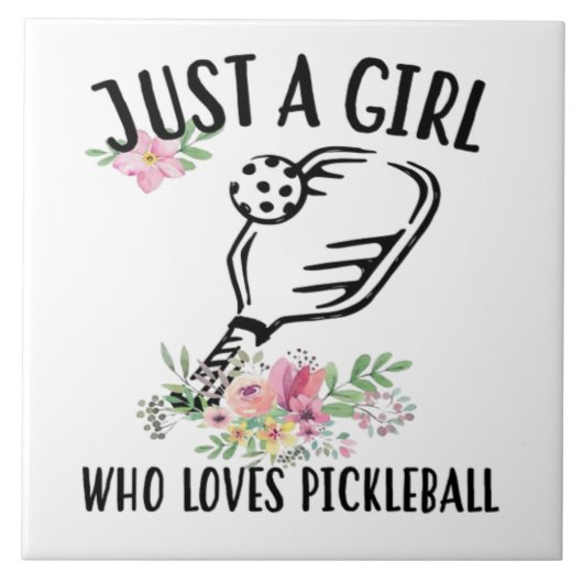 Nur ein Mädchen, das Pickleball Liebe Fliese (Vorderseite)