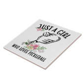 Nur ein Mädchen, das Pickleball Liebe Fliese (Seite)