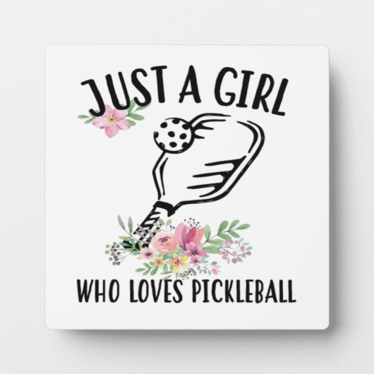 Nur ein Mädchen, das Pickleball Liebe Fotoplatte (Vorderseite)
