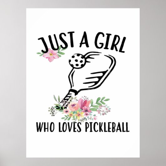 Nur ein Mädchen, das Pickleball Liebe Poster (Vorne)