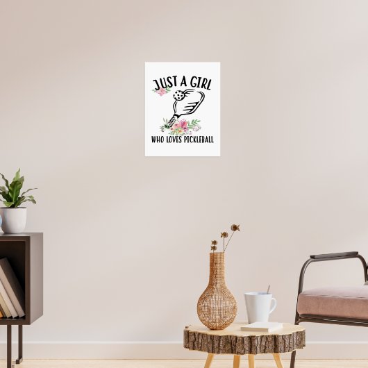 Nur ein Mädchen, das Pickleball Liebe Poster (Wohnzimmer 3)