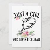 Nur ein Mädchen, das Pickleball Liebe Save The Date (Rückseite)
