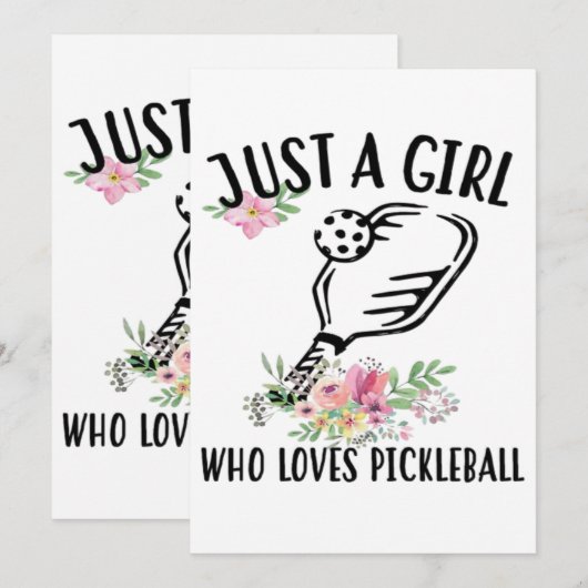 Nur ein Mädchen, das Pickleball Liebe Save The Date (Vorne/Hinten)