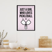 Nur ein Mädchen, das Pickleball Sporty Lieben Cool Poster (Küche)