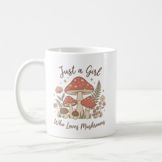 Nur ein Mädchen, das Pilze liebt Tasse (Links)
