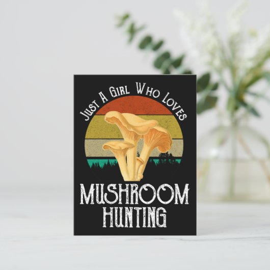 Nur ein Mädchen, das Pilzjagd Lieben Postkarte (Stehend Vorderseite)