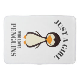 Nur ein Mädchen, das Pinguine Liebe Badematte
