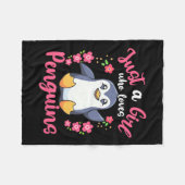 Nur ein Mädchen, das Pinguine Liebe Fleecedecke (Vorderseite (Horizontal))