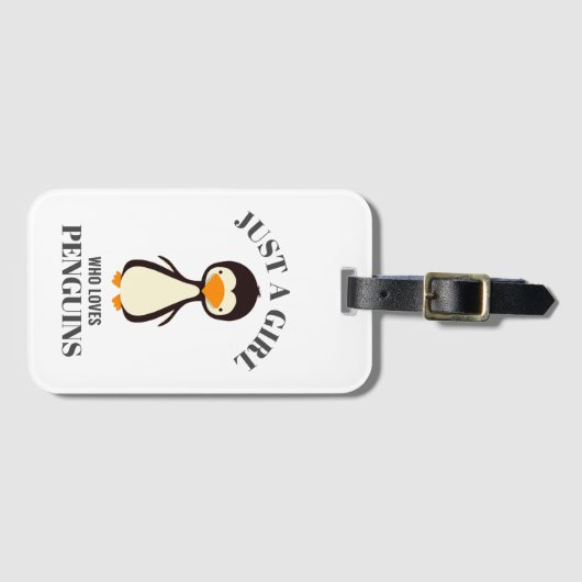 Nur ein Mädchen, das Pinguine Liebe Gepäckanhänger (Vorderseite (Horizontal))