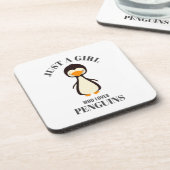 Nur ein Mädchen, das Pinguine Liebe Getränkeuntersetzer (Linke Seite)