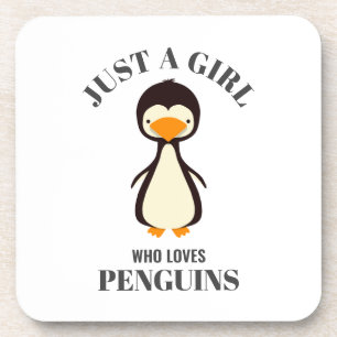 Nur ein Mädchen, das Pinguine Liebe Getränkeuntersetzer