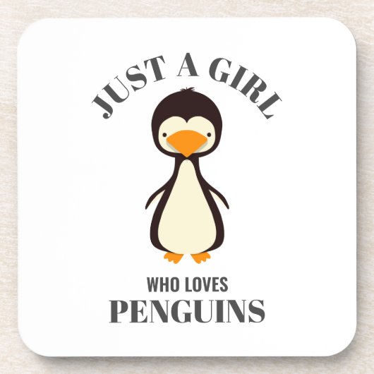 Nur ein Mädchen, das Pinguine Liebe Getränkeuntersetzer (Vorderseite)
