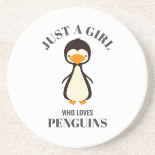 Nur ein Mädchen, das Pinguine Liebe Getränkeuntersetzer