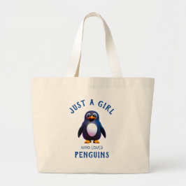 Nur ein Mädchen, das Pinguine Liebe Jumbo Stoffbeutel