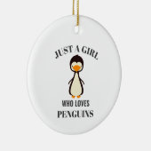 Nur ein Mädchen, das Pinguine Liebe Keramik Ornament (Rechts)