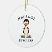 Nur ein Mädchen, das Pinguine Liebe Keramik Ornament (Links)