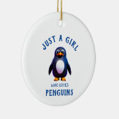 Nur ein Mädchen, das Pinguine Liebe Keramik Ornament (Rechts)