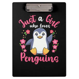 Nur ein Mädchen, das Pinguine Liebe Klemmbrett