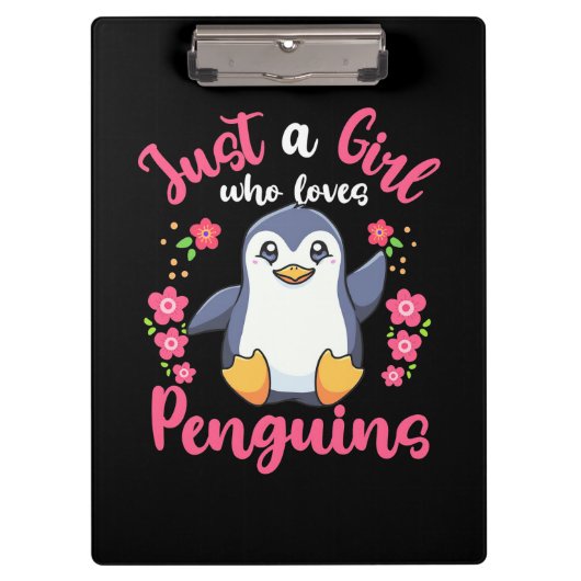 Nur ein Mädchen, das Pinguine Liebe Klemmbrett (Vorderseite)