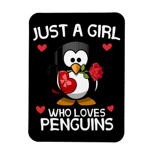 Nur ein Mädchen, das Pinguine Liebe Magnet (Vertikal)
