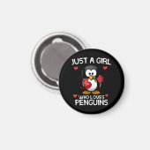 Nur ein Mädchen, das Pinguine Liebe Magnet (Vorderseite/Rückseite)