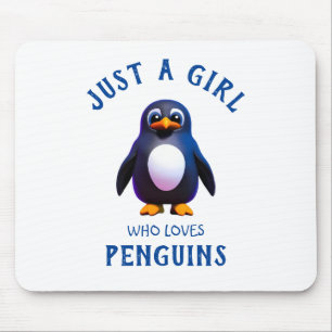 Nur ein Mädchen, das Pinguine Liebe Mousepad