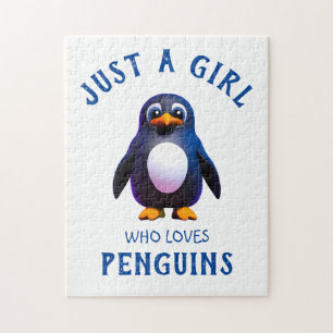 Nur ein Mädchen, das Pinguine Liebe Puzzle