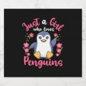 Nur ein Mädchen, das Pinguine Liebe Schaumweinetikett (Einzelnes Label)
