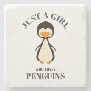 Nur ein Mädchen, das Pinguine Liebe Steinuntersetzer
