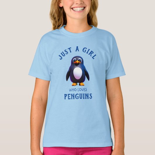 Nur ein Mädchen, das Pinguine Liebe T-Shirt (Vorderseite)