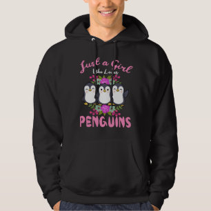 Nur ein Mädchen, das Pinguine Lieben gibt Frauenp Hoodie
