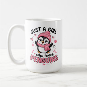 Nur ein Mädchen, das Pinguine liebt, süßer Pinguin Kaffeetasse