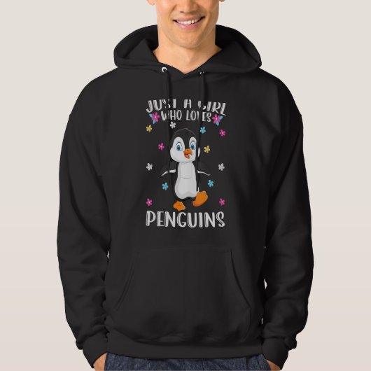 Nur ein Mädchen, das Pinguine Niedliche Pinguine L Hoodie (Vorderseite)