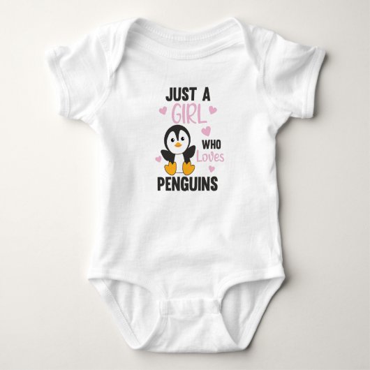 Nur ein Mädchen, das Pinguine Niedliches Pinguinhe Baby Strampler (Vorderseite)