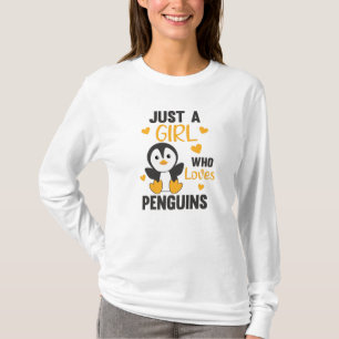 Nur ein Mädchen, das Pinguine Niedliches Pinguinhe T-Shirt