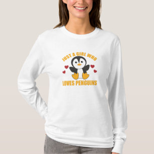 Nur ein Mädchen, das Pinguine Niedliches Pinguinhe T-Shirt