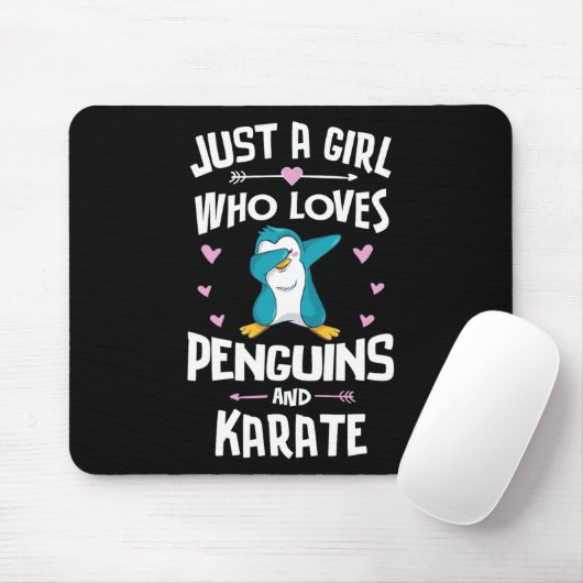 Nur ein Mädchen, das Pinguine und Karate-Geschenkw Mousepad (Mit Mouse)