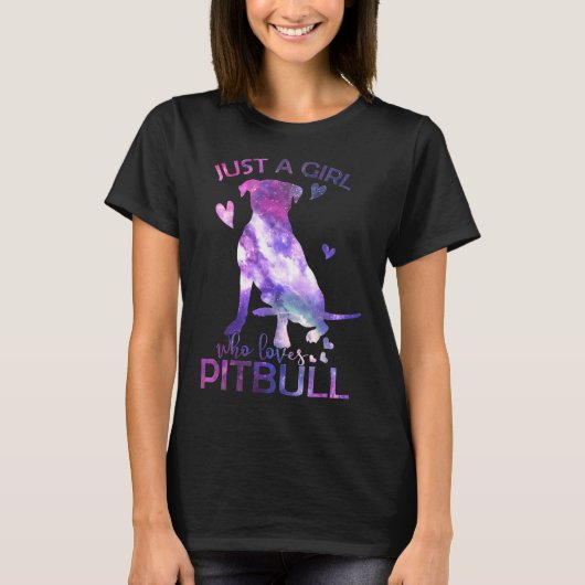 Nur ein Mädchen, das Pitbull Lieben T-Shirt (Vorderseite)