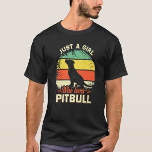 Nur ein Mädchen, das Pitbull mit Retro für Vater L T-Shirt