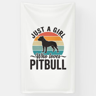 Nur ein Mädchen, das Pitbull Vintage-Hundedesign l Banner