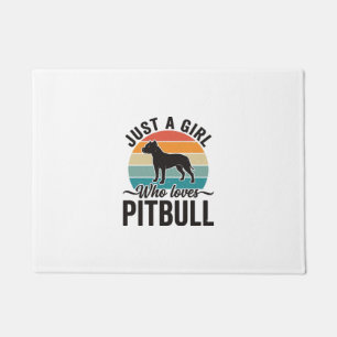 Nur ein Mädchen, das Pitbull Vintage-Hundedesign l Fußmatte