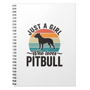 Nur ein Mädchen, das Pitbull Vintage-Hundedesign l Notizblock