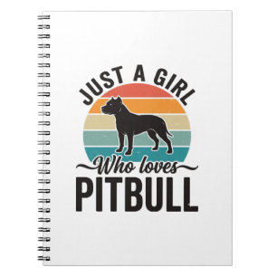 Nur ein Mädchen, das Pitbull Vintage-Hundedesign l Notizblock