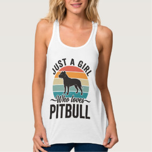 Nur ein Mädchen, das Pitbull Vintage-Hundedesign l Tank Top