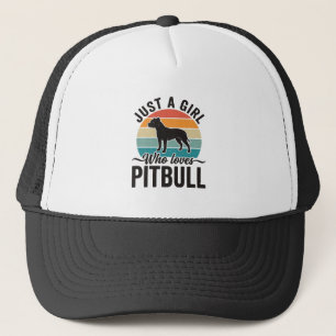 Nur ein Mädchen, das Pitbull Vintage-Hundedesign l Truckerkappe