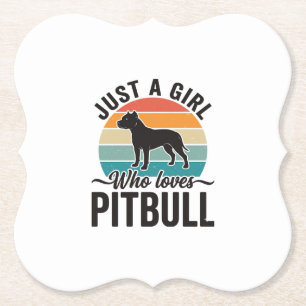 Nur ein Mädchen, das Pitbull Vintage-Hundedesign l Untersetzer